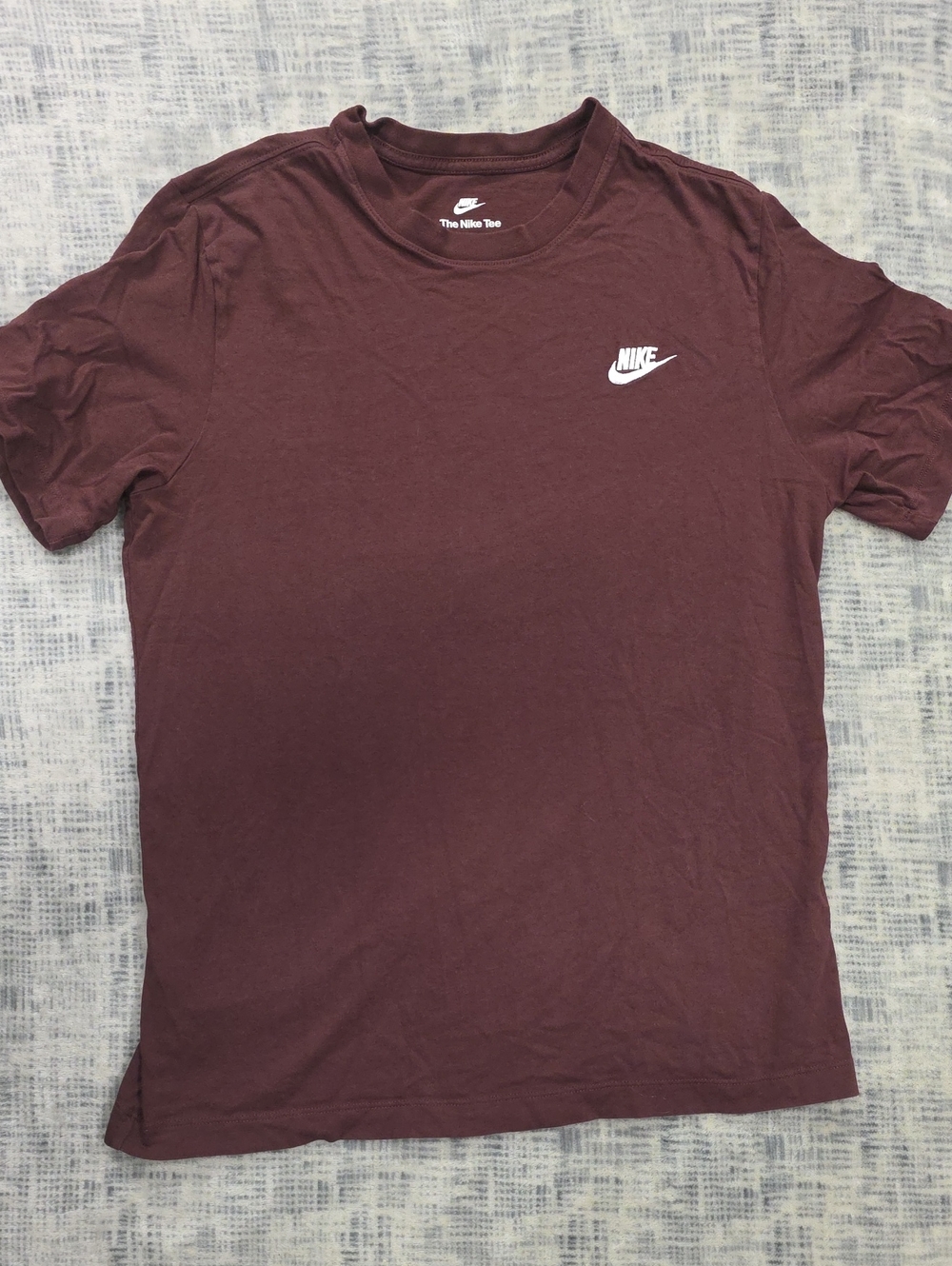 Nike Men's Burgundy Crew Tee with White Logo